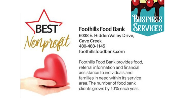 Foothills Food Bank 2021 Best Nonprofit North Valley Magazine