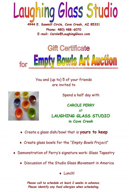 "Create a Glass Bowl" Gift Certificate