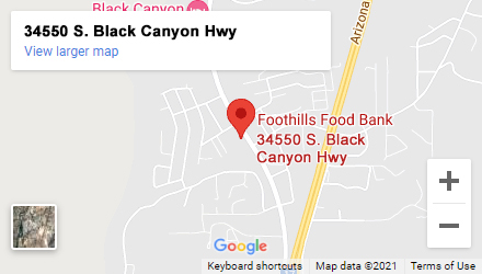 foothills food bank black canyon city map