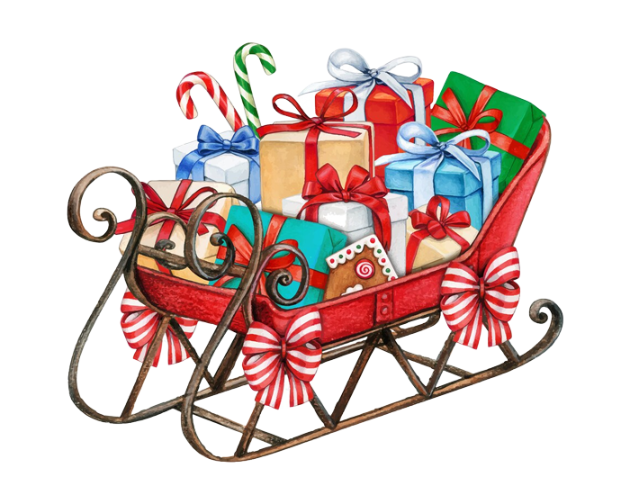 fill the sleigh with gifts